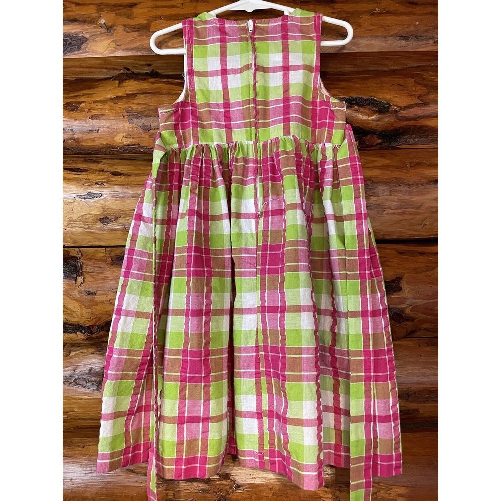 Bonnie Jean Pink Plaid Girls Sleeveless Dress With Bow  Size 4‎ - Picture 3 of 4
